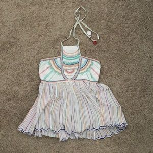 Anthropologie tie neck top